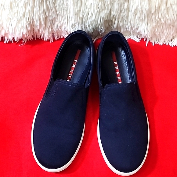 Prada Men's Navy Slip-On Shoes - Picture 1 of 12